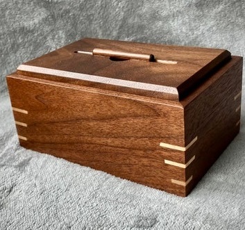Intricately Carved Wooden Memorial Urn - Pure Wood Creation